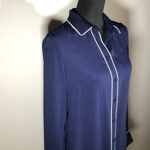 Woman's H&M Long-sleeved blouse 'Dark Blue'